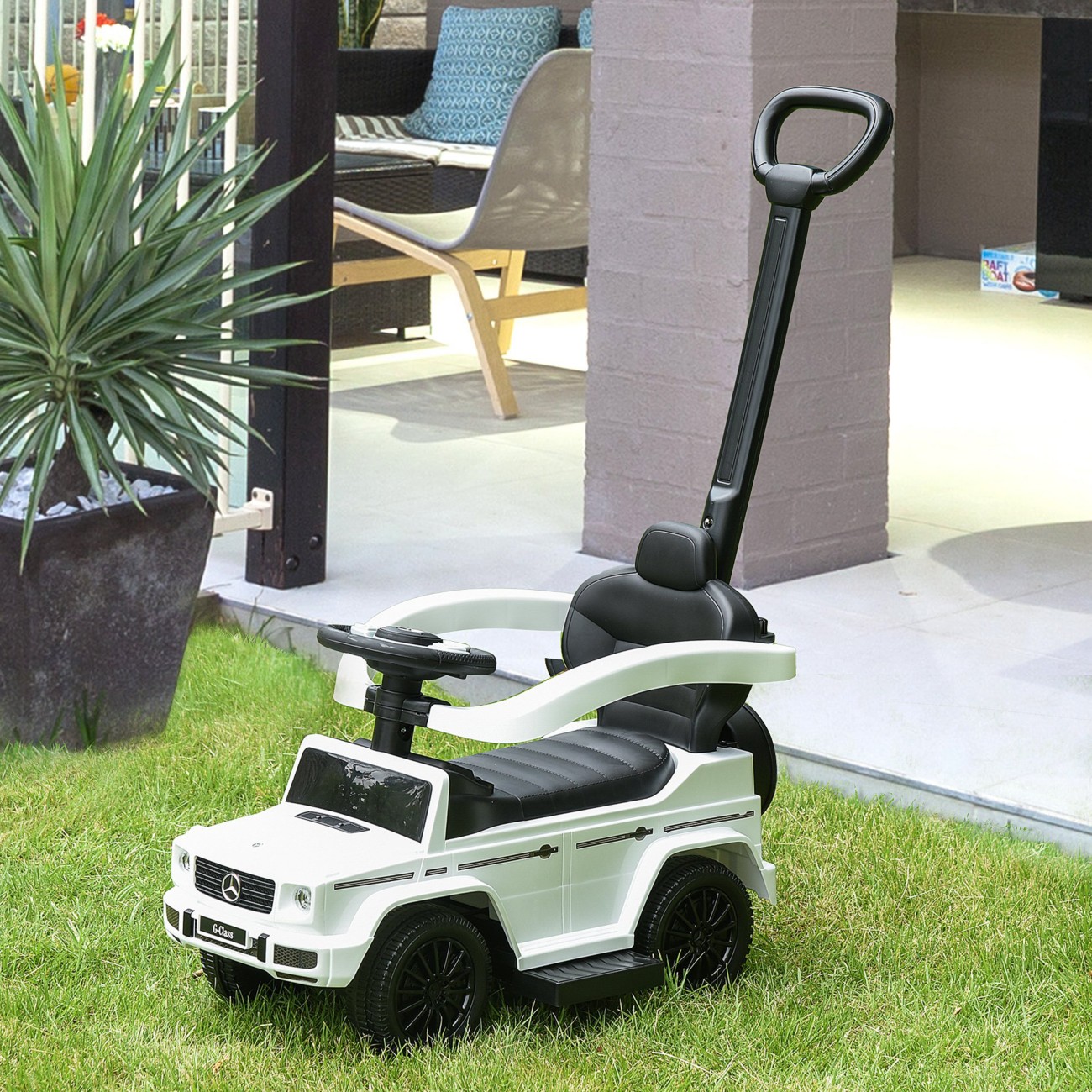Homcom Benz G350 Ride-On Push Along Car White
