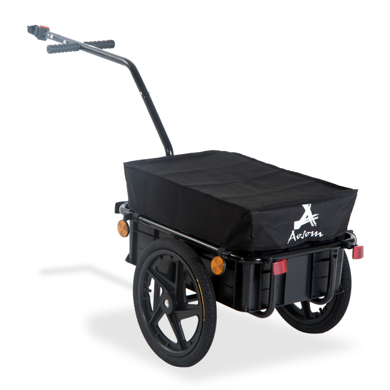 HOMCOM Cargo Trailer Bike with Carrier Utility Luggage - Black - Image 11