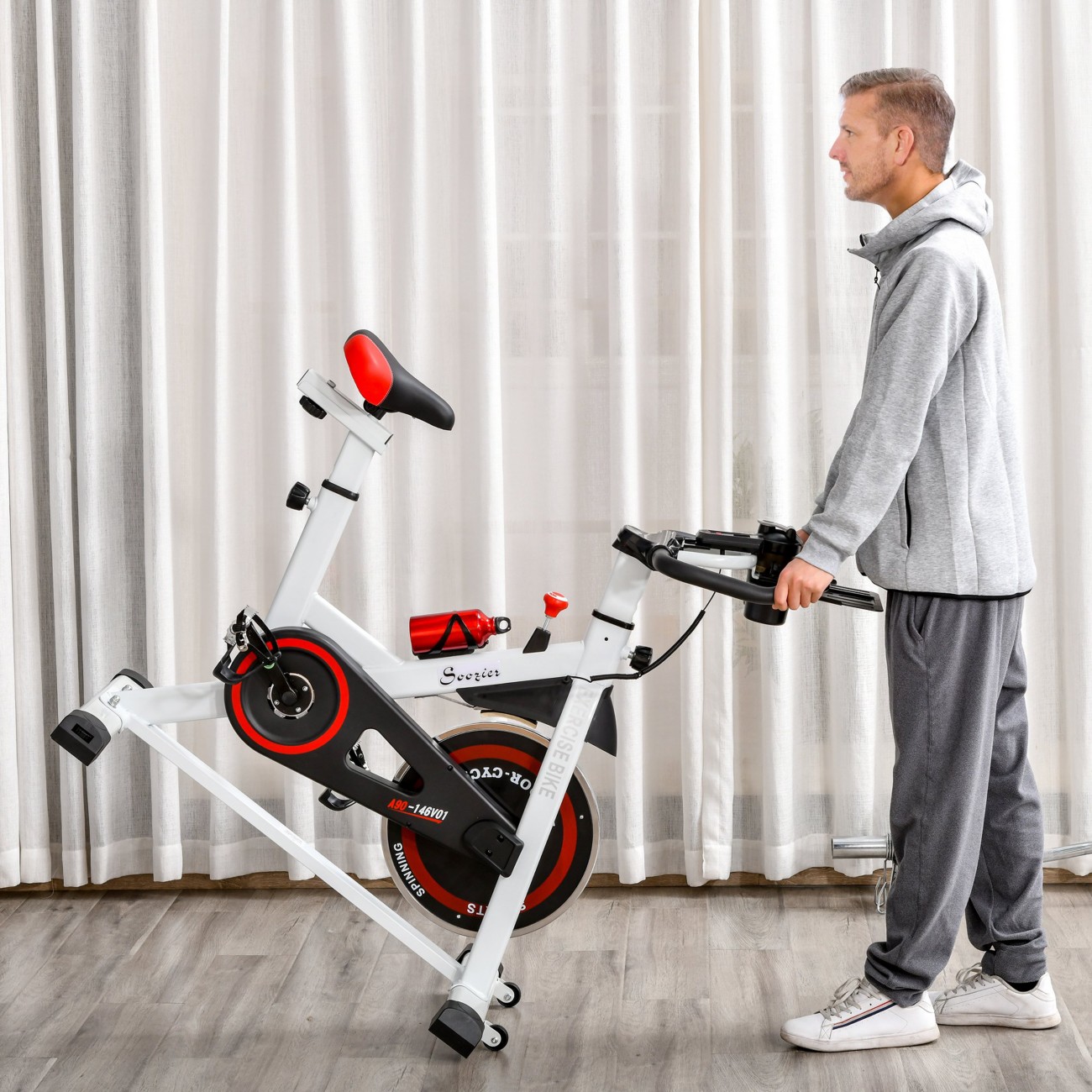 Homcom Exercise Cycling Bike With Adjustable Height