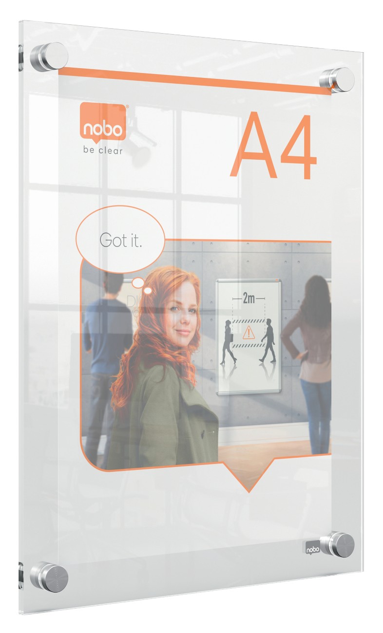 Nobo Premium Plus A4 Display Frame 1915591 26.1 (W) X 2.4 (D) X 34.6 (H) Cm 1915591 A4 Acrylic