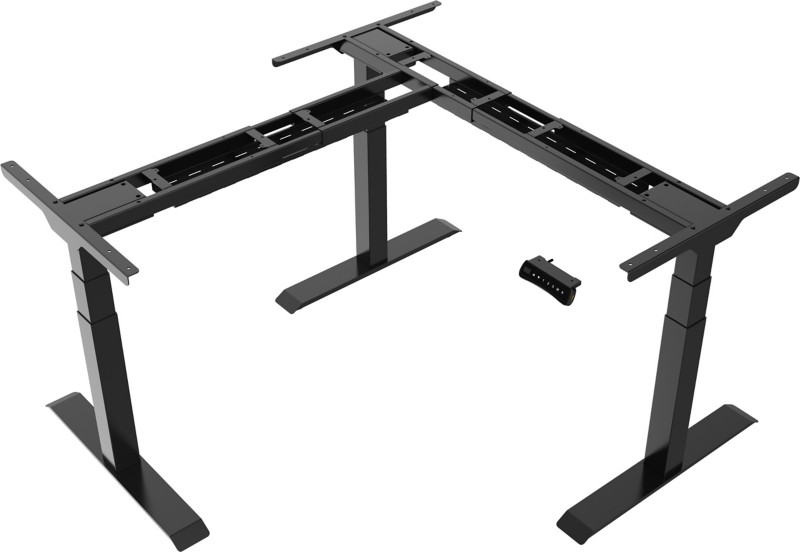 euroseats Sitz-Stehschreibtisch Schwarz 580 x 650 - 1280 mm