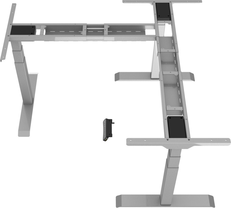 euroseats Sitz-Stehschreibtisch Grau 580 x 650 - 1280 mm