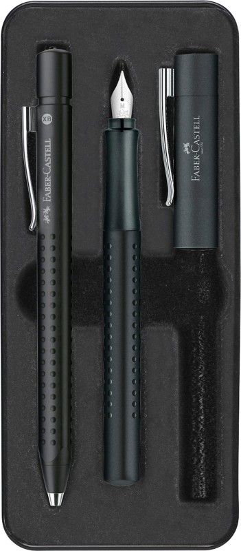 Faber-Castell Füller Kugelschreiber Set M/BP Grip Edition 140983 Blau Schwarz