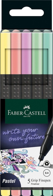 Faber-Castell Grip Fineliner 0,4 mm Farbig sortiert 5 Stück