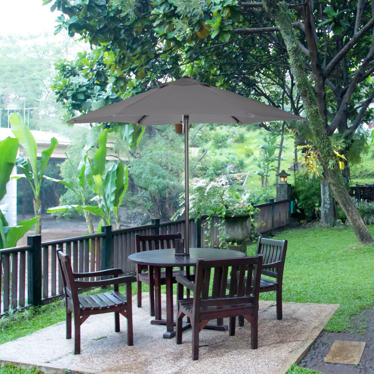 Outsunny Parasol 1960 Mm Aluminum, Steel, Polyester Dark Grey