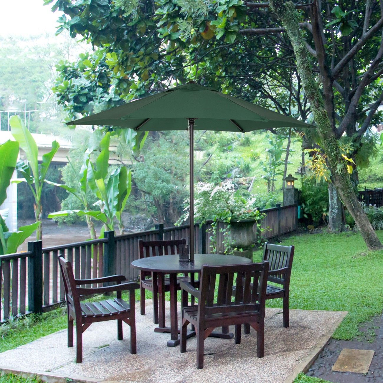 Outsunny Parasol 1960 Mm Aluminum, Steel, Polyester Green