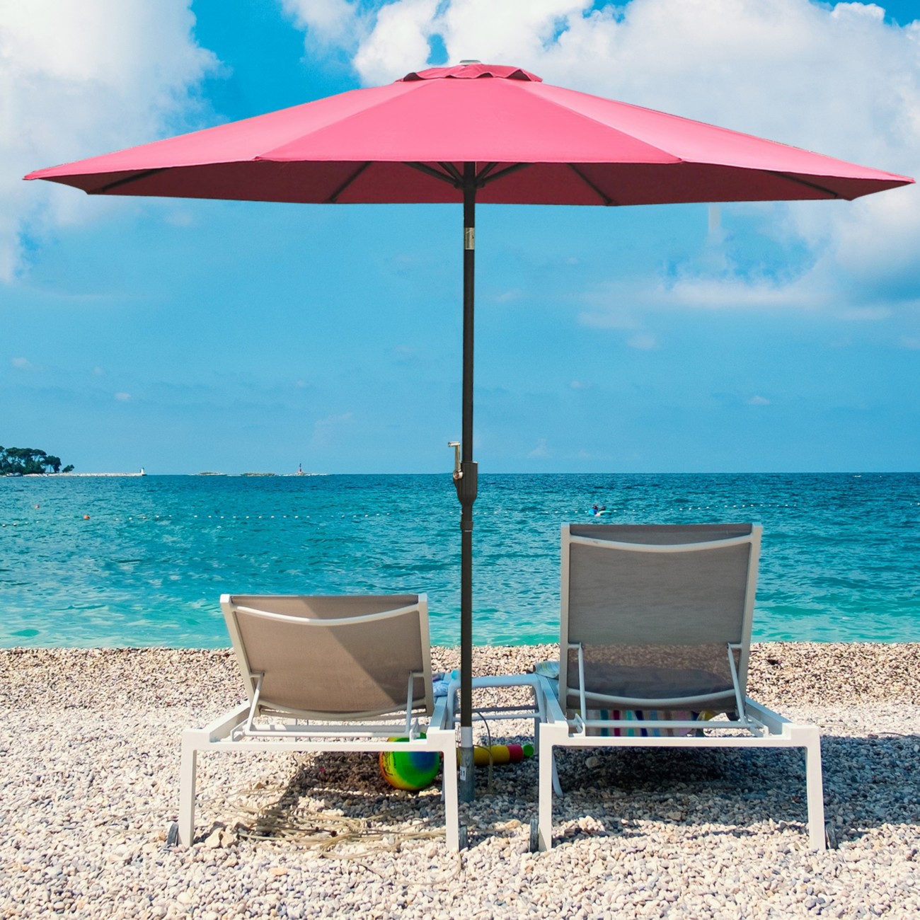 Outsunny Parasol 2950 Mm Steel, Polyester Red