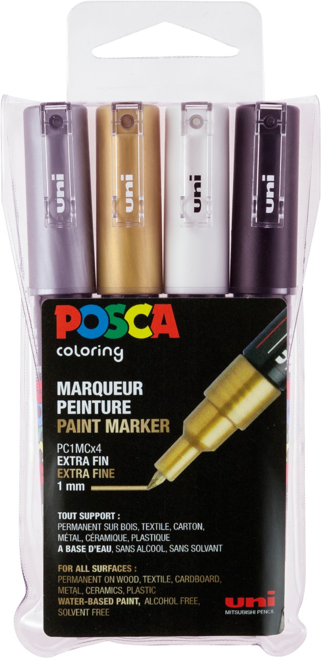 POSCA Farbmarker Farbig PC 1MC Sortiert 4 Stück