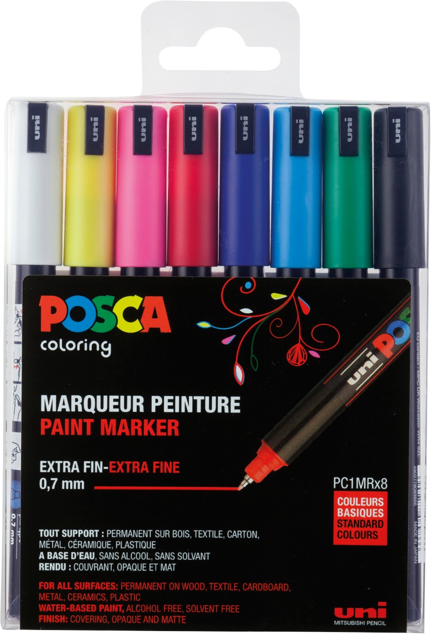 POSCA Farbmarker Farbig PC-1MR Sortiert 8 Stück