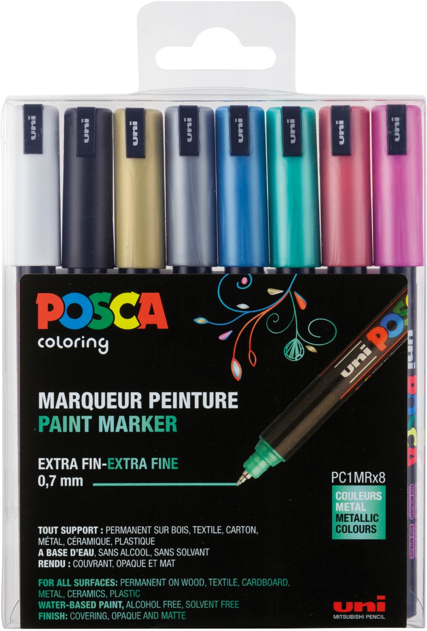 POSCA Farbmarker Farbig Metallic Sortiert 8 Stück