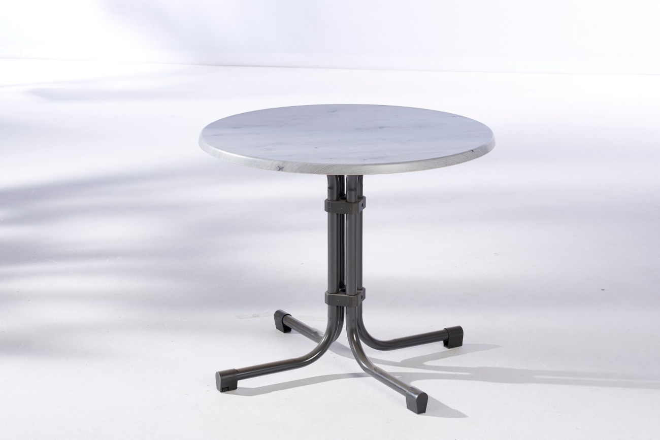 Best Freizeitmoebel Tisch 26538004 Stahl Anthrazit 800 x 800 x 720 mm