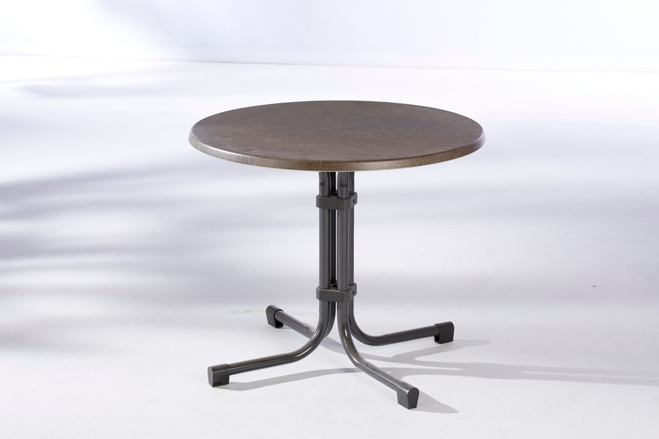 Best Freizeitmoebel Tisch 26538014 Stahl Anthrazit 800 x 800 x 720 mm