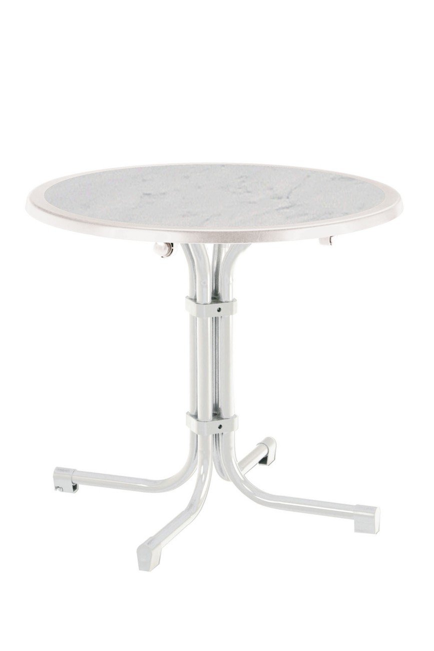 Best Freizeitmoebel Tisch 26538000 Stahl Weiss 800 x 800 x 720 mm