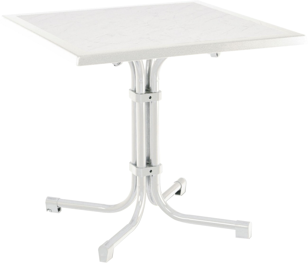 Best Freizeitmoebel Tisch 26538800 Stahl Weiss 800 x 800 x 720 mm