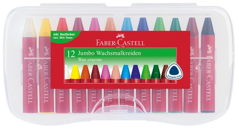 Faber-Castell Jumbo Wachsmalstifte Farbig sortiert 12 Stück