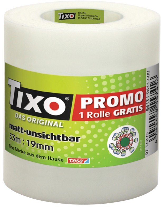 TIXO Klebeband N/A Transparent 19 mm (B) x 33 m (L) Acryl 3 Stück
