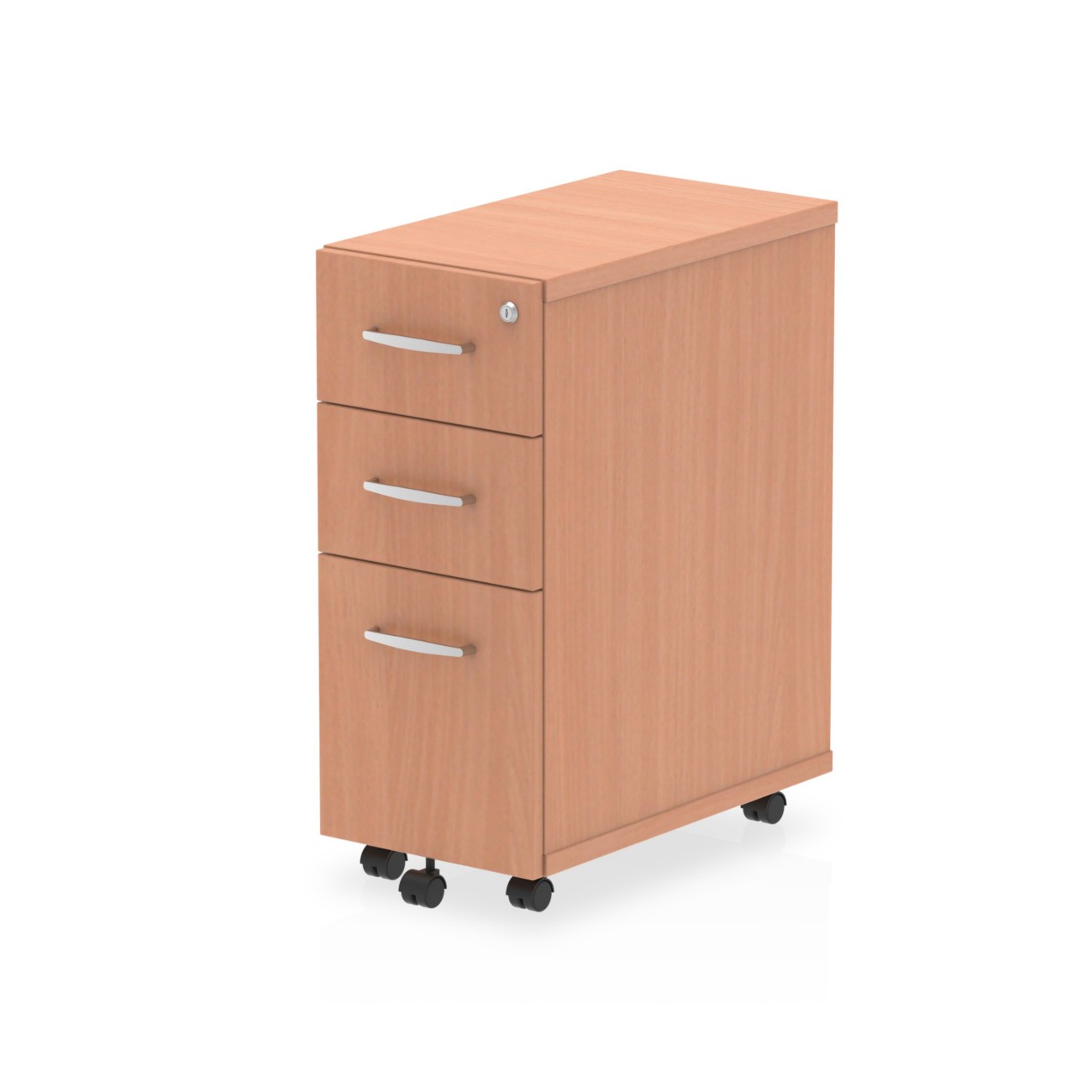 Dynamic Impulse Narrow Under Desk Pedestal 3 Drawer Beech