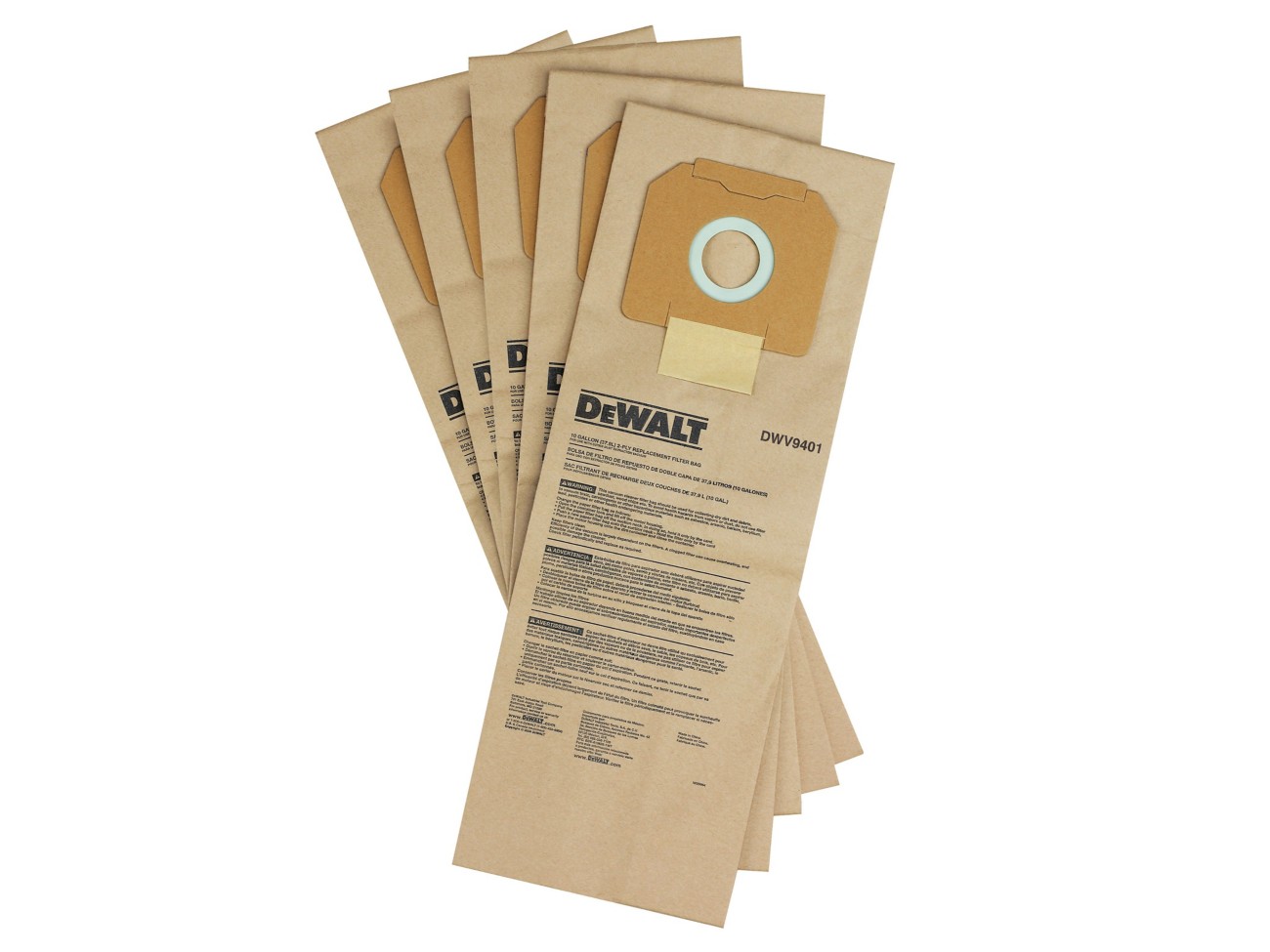 Dewalt Power Tools Dewalt Dwv9401 Paper Dust Bag (Pack 5) Dwv9401-Xj - Image 17
