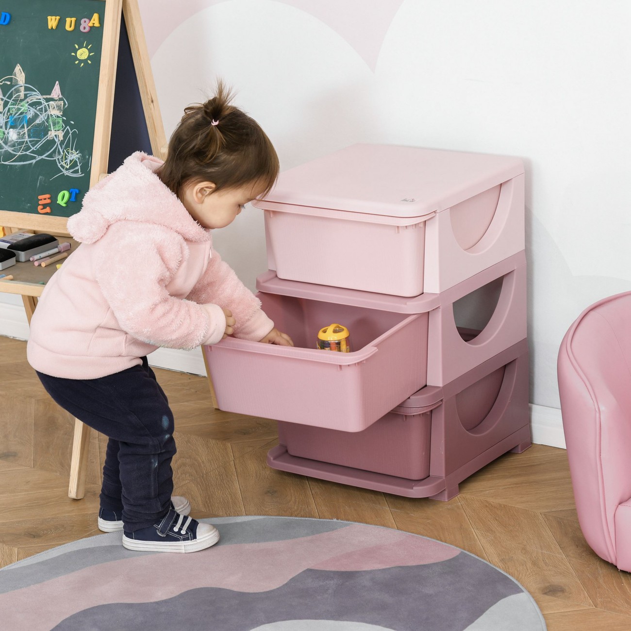 Rackhams Kids Storage Units With Drawers 3 Tier Chest Vertical Dresser Tower - Image 6