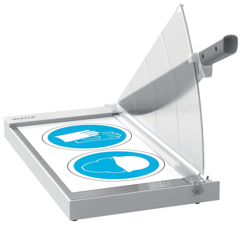 Leitz Precision Office Hebelschneider 9022 A3 420 mm Edelstahl-Klinge Premium Glasarbeitsfläche EdgeGlow-Kantenlicht Gra...