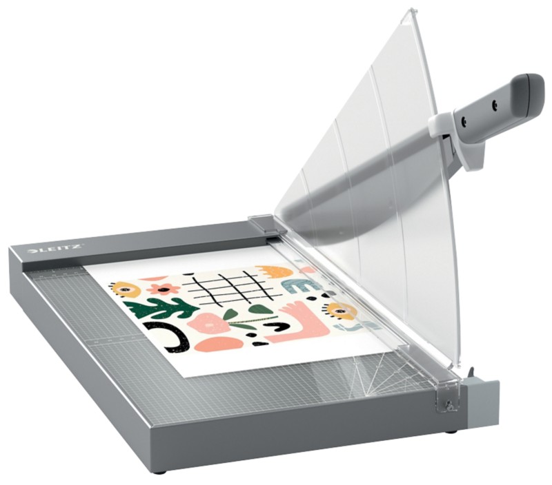 Thumbnail - Leitz Precision Office Pro Hebelschneider 9023 A4+ 381 mm Edelstahl-Klinge Premium Glasarbeitsfläche EdgeGlow-Kantenlich...