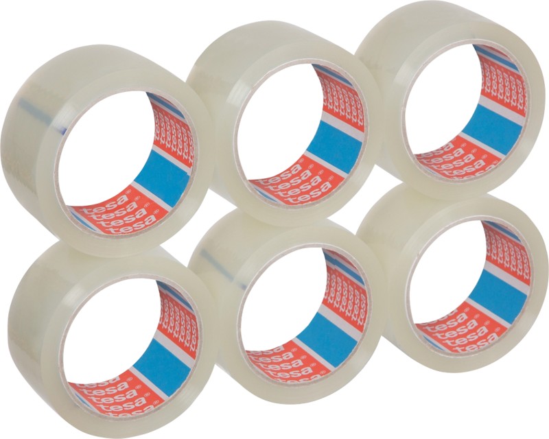 tesa Verpackungsklebeband tesapack Strong Transparent 50 mm (B) x 66 m (L) PP (Polypropylen) 6 Rollen