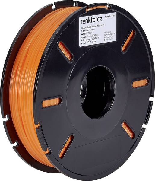 renkforce 3D-Filament PLA (Polylactid) 1.75 mm Orange, Gelb