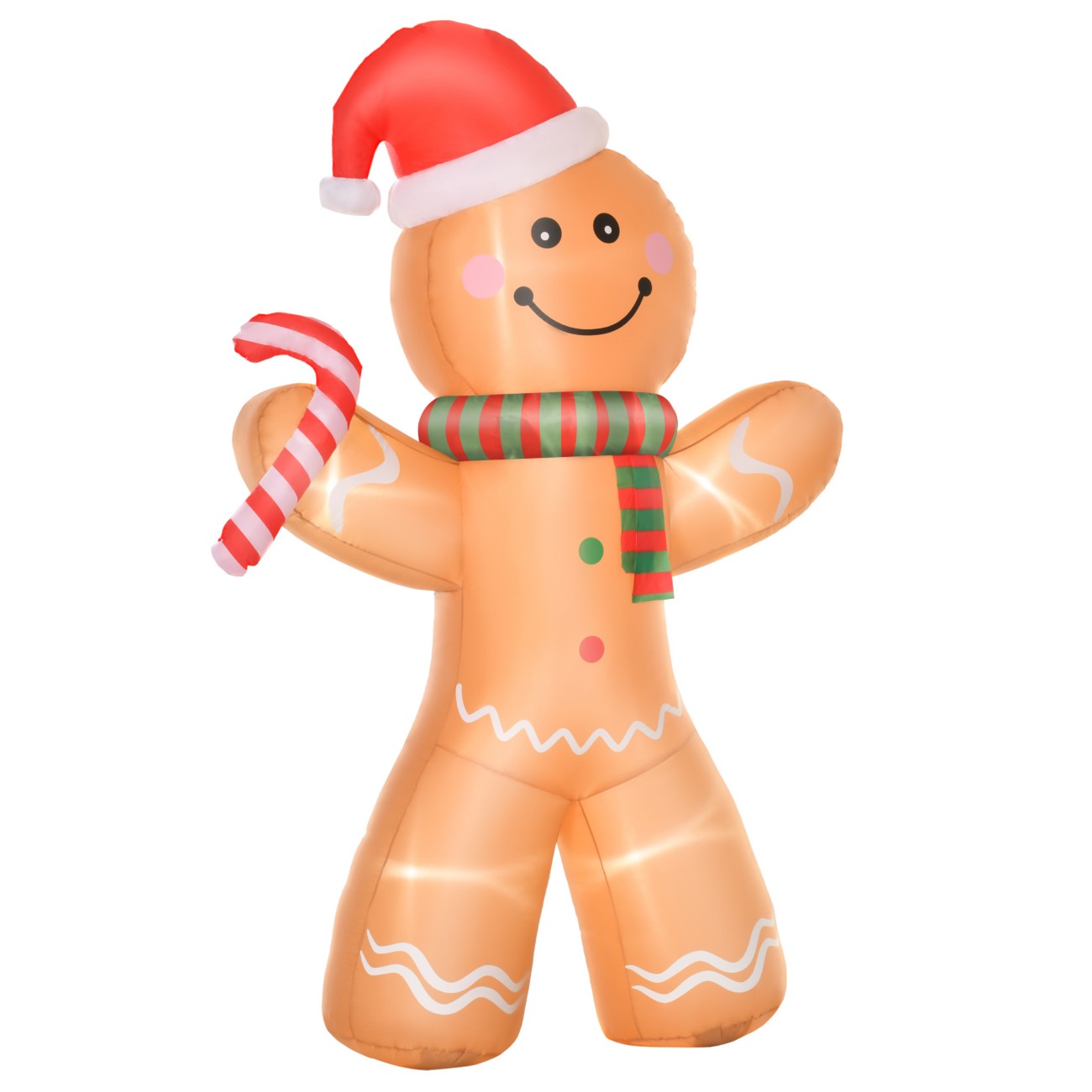 Homcom Christmas Gingerbread Man Inflatable Yellow 65 X 240 Cm
