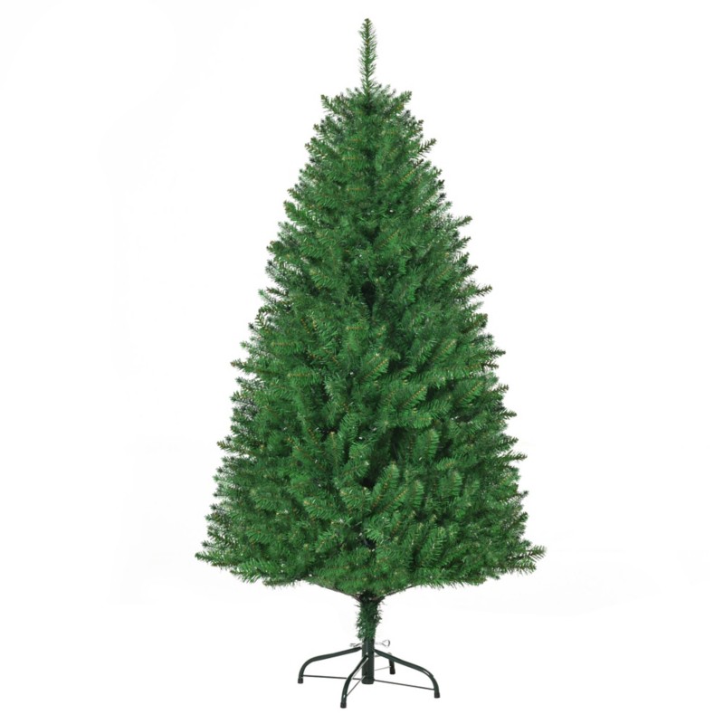 Homcom Green/Light Artificial Christmas Tree With Warm