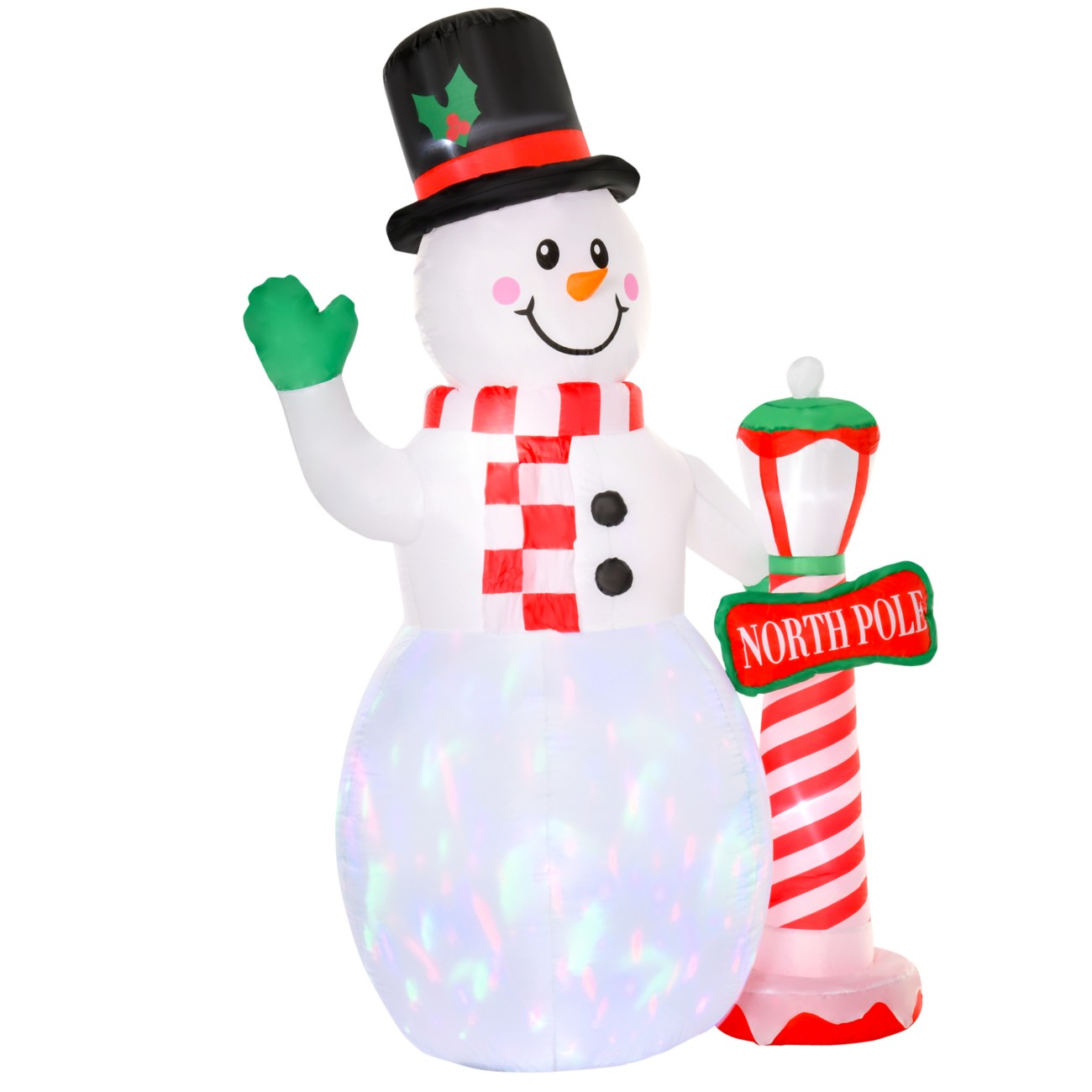 Homcom Christmas Snowman With Lamp Inflatable White 103 X 240 Cm