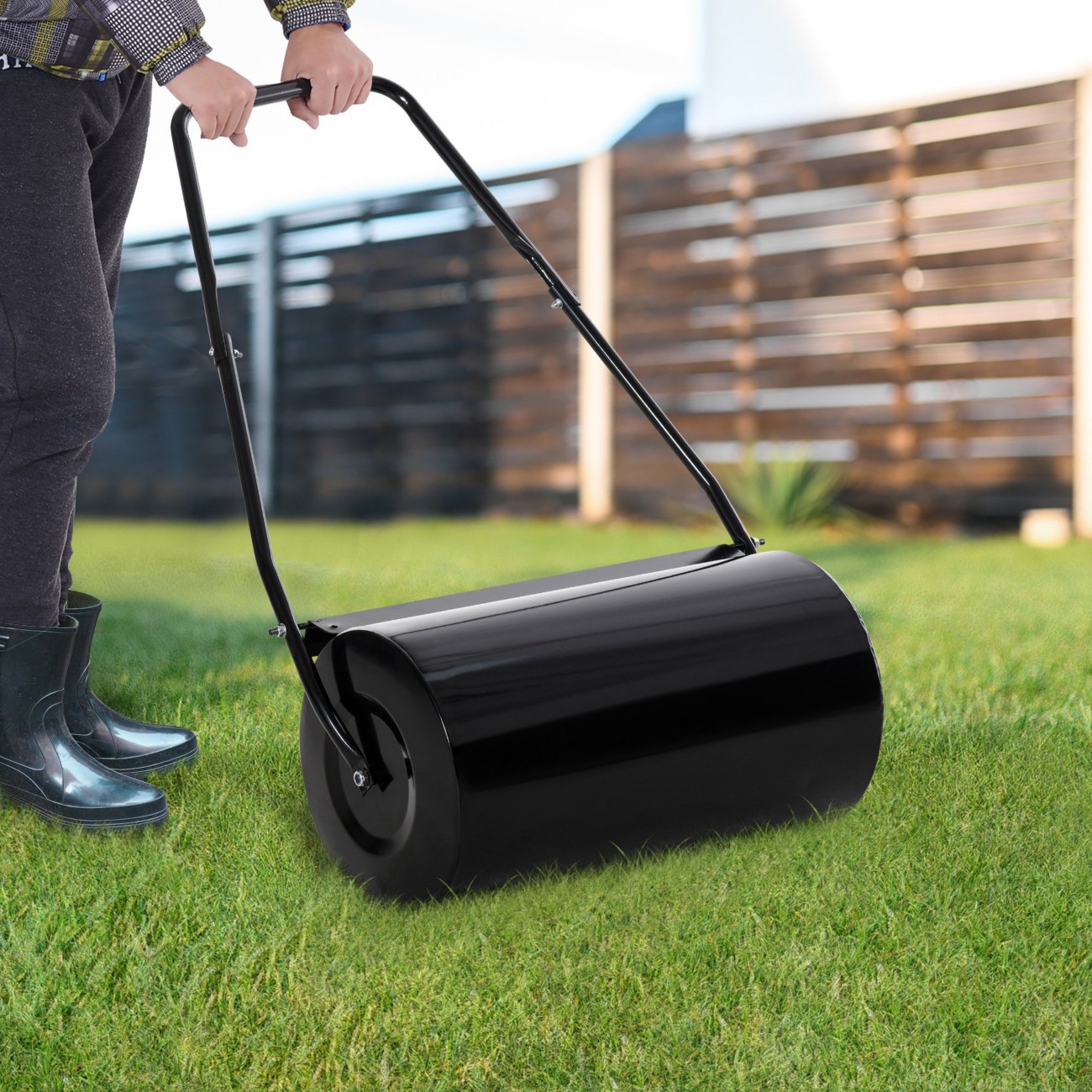 B&Q -  Heavy Duty Garden Lawn Roller Push Tow Water Sand Filled 46L Equipment - Image 7