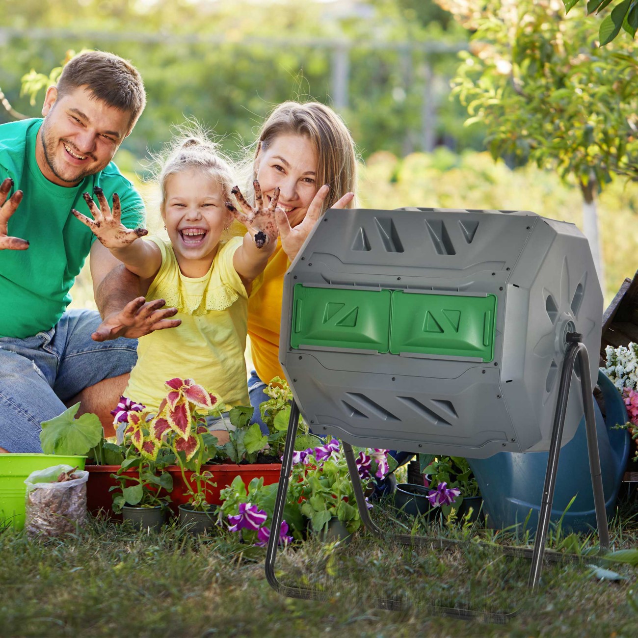 Outsunny Compost Bin Grey 845-490Gy