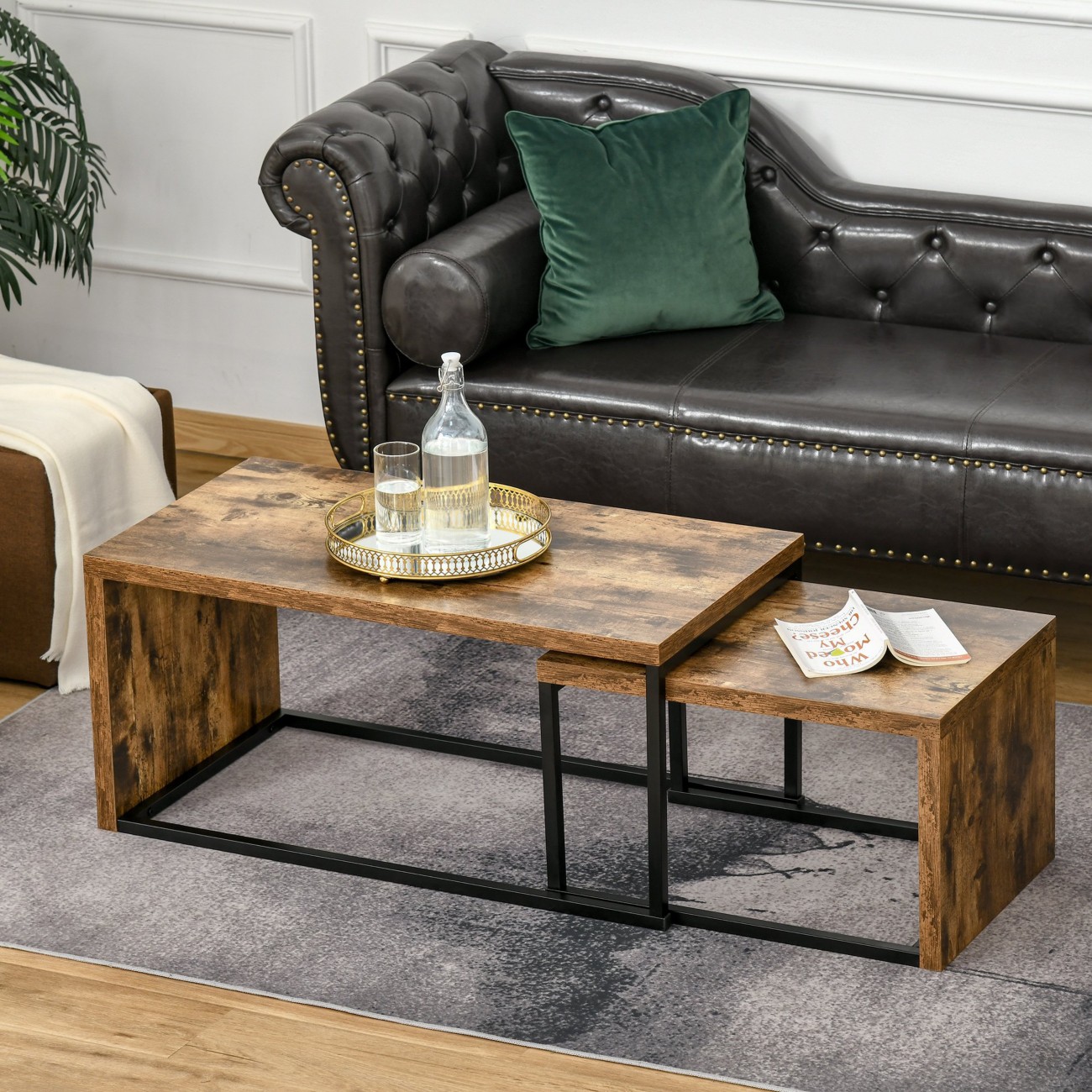 Freemans Brown Set Of 2 Coffee Tables - Image 6