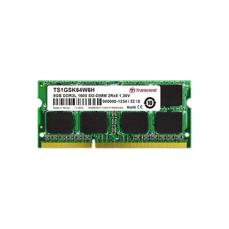 Transcend RAM Ts1Gsk64W6H So-Dimm 1600 Mhz DDR3L 8 GB (1 x 8GB)