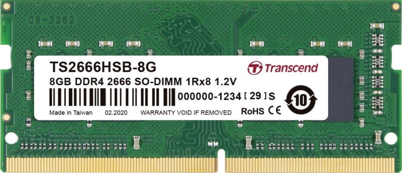 Transcend RAM Ts2666Hsb-8G So-Dimm 2666 Mhz DDR4 8 GB (1 x 8GB)