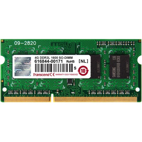 Transcend RAM Ts512Msk64W6H So-Dimm 1600 Mhz DDR3L 4 GB (1 x 4GB)