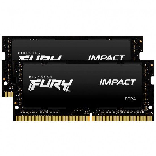 Thumbnail - Kingston RAM Kf432S20Ibk2/16 So-Dimm 3200 Mhz DDR4 Fury Impact 16 GB (2 x 8GB)