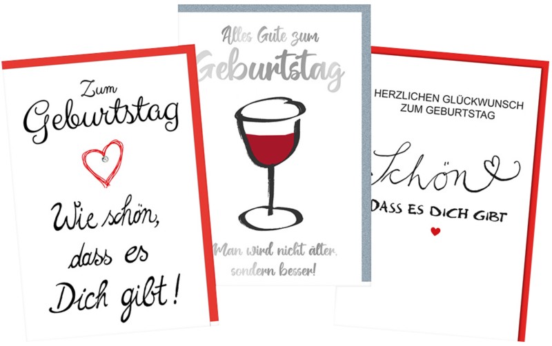 Thumbnail - Braun & Company Geburtstagskarten Mehrfarbig 230gsm 5939-0039 3 Stück