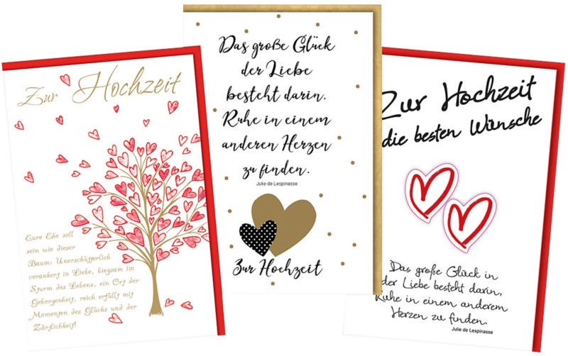 Braun & Company Hochzeitskarten Mehrfarbig 230gsm 5939-0040 3 Stück