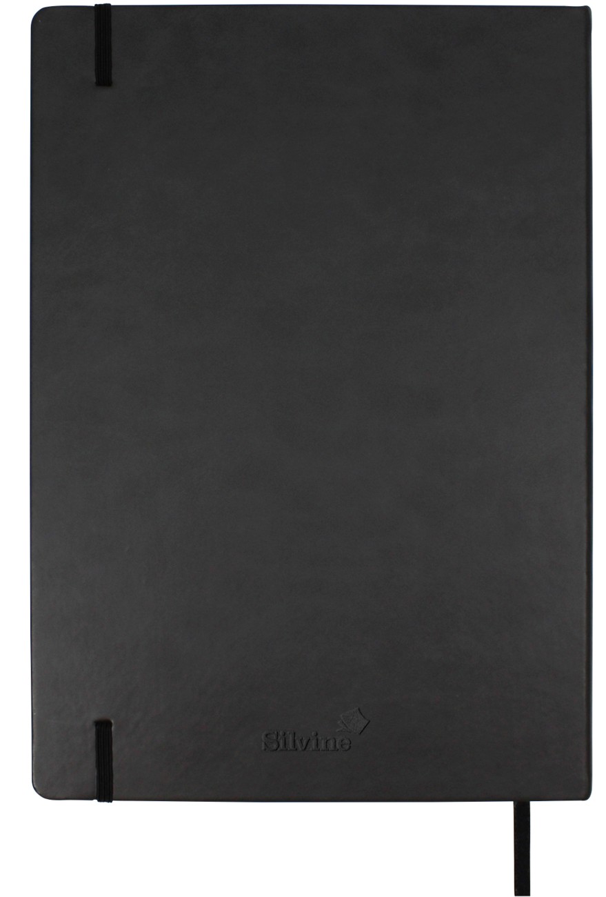 Silvine Executive Notebook A4 Ruled Twin Wire Board Hardback Black 80 Sheets