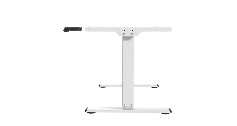 euroseats Economy Sitz-Stehschreibtischgestell Rechteckig Weiß T-Fuß 800 mm (T) x 1.250 mm (H) Metall