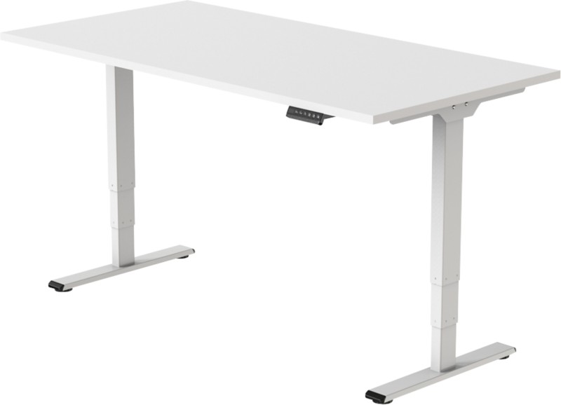 euroseats Economy Sitz-Stehschreibtisch Rechteckig Weiß T-Fuß 1.400 (B) x 800 (T) x 1.275 (H) mm Metall