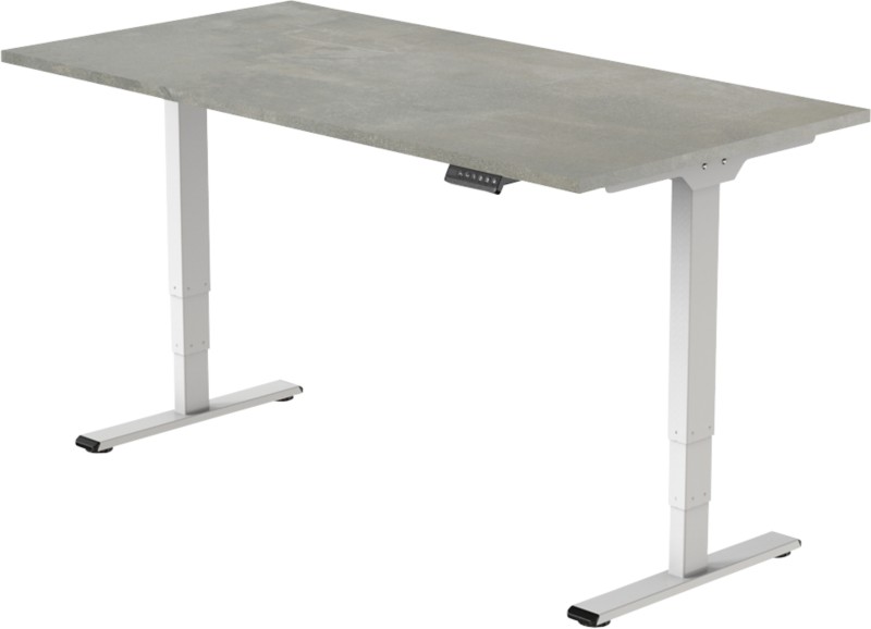 euroseats Economy Sitz-Stehschreibtisch Rechteckig Beton T-Fuß 1.600 (B) x 800 (T) x 1.275 (H) mm Metall