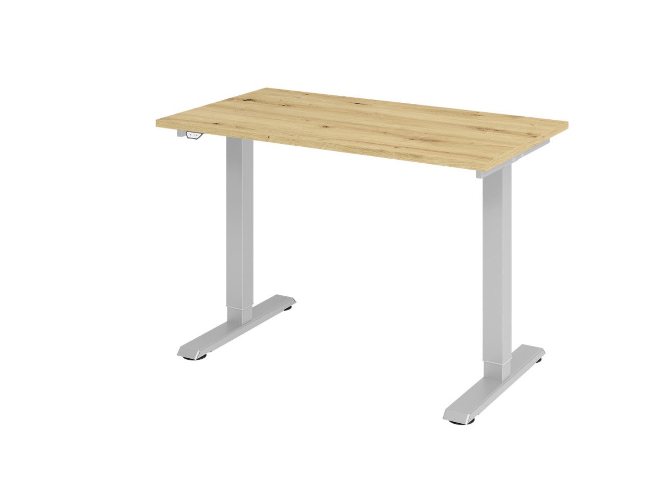 Hammerbacher VXMST Elektrisch Höhenverstellbar Sitz-Stehschreibtisch Eiche T-Fuß 1.200 (B) x 672 (T) x 1.200 (H) mm Span...