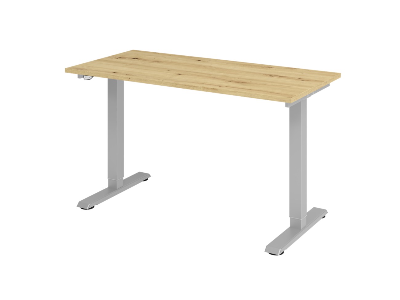 Hammerbacher VXMST Elektrisch Höhenverstellbar Sitz-Stehschreibtisch Eiche T-Fuß 1.400 (B) x 672 (T) x 1.200 (H) mm Span...