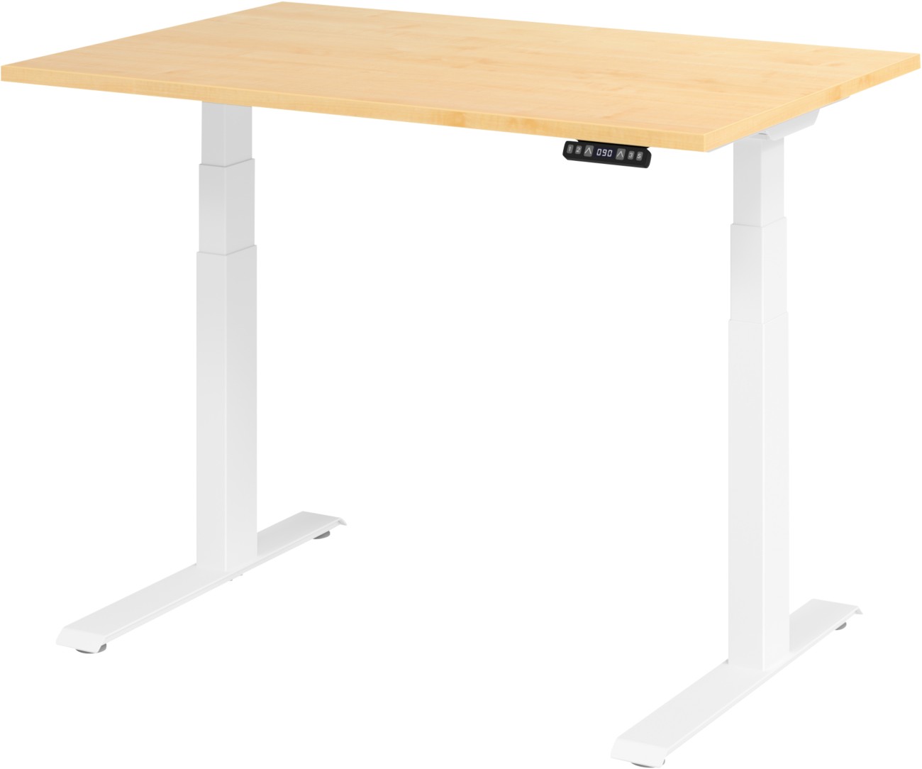 Hammerbacher VXDKB Elektrisch Höhenverstellbar Sitz-Stehschreibtisch Ahorn C-Fuß 1.200 (B) x 800 (T) x 1.290 (H) mm Span...