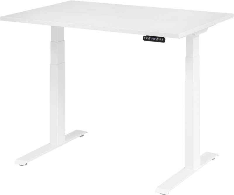 Thumbnail - Hammerbacher VXDKB Elektrisch Höhenverstellbar Sitz-Stehschreibtisch Weiß C-Fuß 1.200 (B) x 800 (T) x 1.290 (H) mm Spanp...