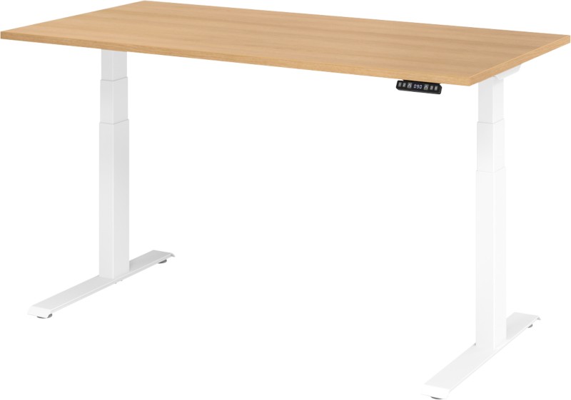 Thumbnail - Hammerbacher VXDKB Elektrisch Höhenverstellbar Sitz-Stehschreibtisch Eiche Eiche C-Fuß 1.600 (B) x 800 (T) x 1.290 (H) m...