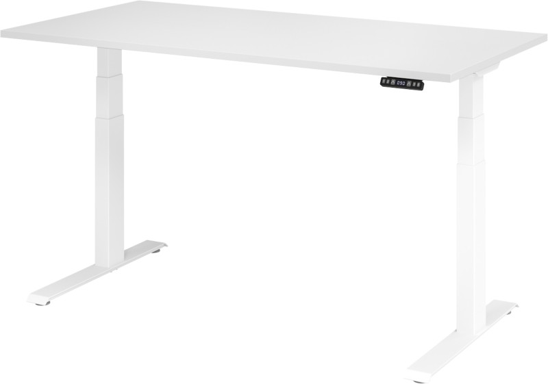Thumbnail - Hammerbacher VXDKB Elektrisch Höhenverstellbar Sitz-Stehschreibtisch Weiß C-Fuß 1.600 (B) x 800 (T) x 1.290 (H) mm Spanp...