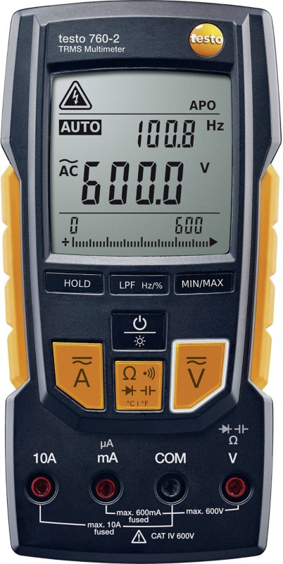 Thumbnail - Testo Tragbares Multimeter 760-2 Stromversorgung: Batterie Test Typ: Spannung, Strom, Widerstand, Frequenz, Kapazität, T...
